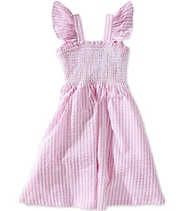 A Loves A Little Girls Striped Cotton Square Neck Flutter Sleeve Maxi Dress