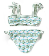 A Loves A Little Girls Tie Shoulder Reversible 2-Piece Swimsuit