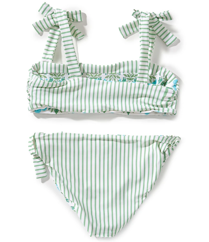 A Loves A Little Girls Tie Shoulder Reversible 2-Piece Swimsuit