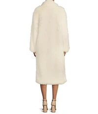 A Loves A Oversized Long Faux Fur Double Breasted Notch Lapel Coat