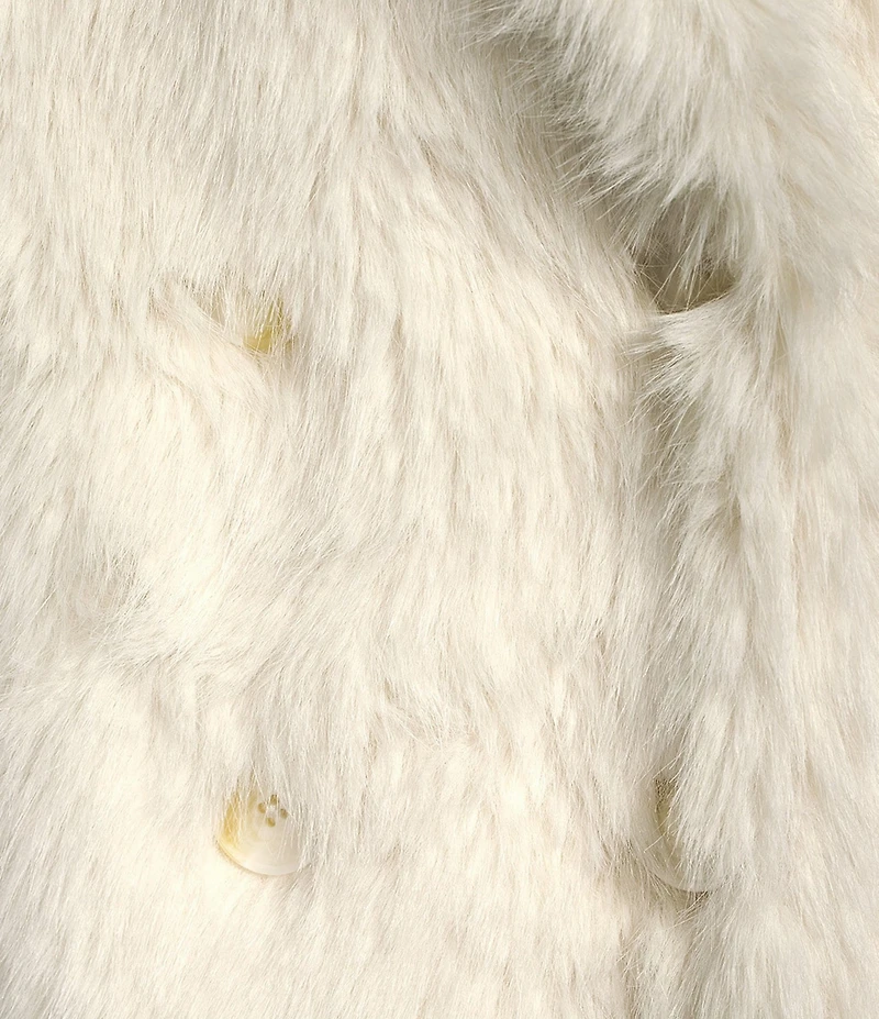 A Loves A Oversized Long Faux Fur Double Breasted Notch Lapel Coat