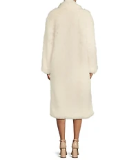 A Loves A Oversized Long Faux Fur Double Breasted Notch Lapel Coat