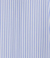 A Loves A Pinstripe Print Button Point Collar 3/4 Blouson Cuff Sleeve Tiered Waistless Midi Shirt Dress