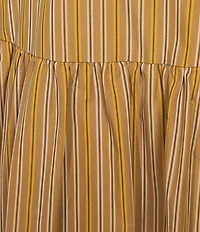 A Loves A Pinstripe Woven Mid Rise Drop Waist A-Line Bubble Hem Coordinating Midi Skirt