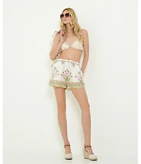 A Loves A Pretty Posey Ruffle Triangle Bralette Swim Top