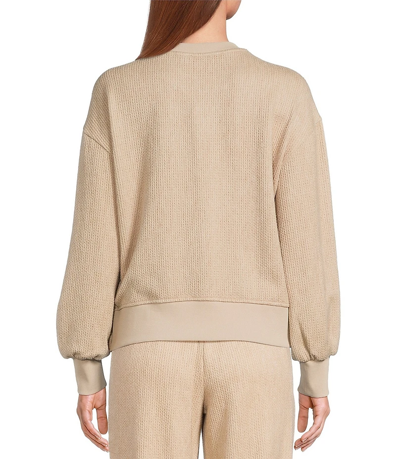 A Loves A Quilted Coordinating Crew Neck Dropped Shoulder Long Sleeve Sweatshirt