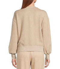 A Loves A Quilted Coordinating Crew Neck Dropped Shoulder Long Sleeve Sweatshirt