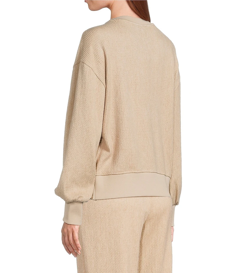 A Loves A Quilted Coordinating Crew Neck Dropped Shoulder Long Sleeve Sweatshirt