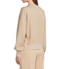A Loves A Quilted Coordinating Crew Neck Dropped Shoulder Long Sleeve Sweatshirt