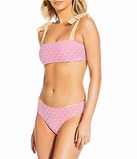 A Loves A Reversible Pretty Posey Wide Tie Shoulder Bandeau Swim Top