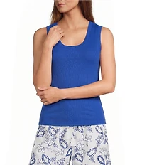 A Loves A Ribbed Knit Scoop Neck Sleeveless Tank