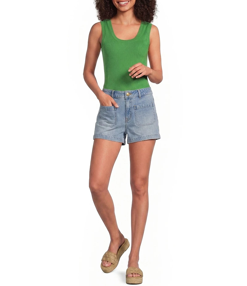 A Loves A Ribbed Knit Scoop Neck Sleeveless Tank