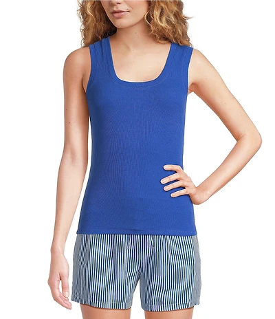 A Loves A Ribbed Knit Scoop Neck Sleeveless Tank