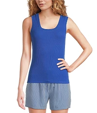 A Loves A Ribbed Knit Scoop Neck Sleeveless Tank