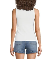 A Loves A Ribbed Knit Scoop Neck Sleeveless Tank