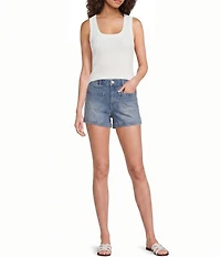 A Loves A Ribbed Knit Scoop Neck Sleeveless Tank