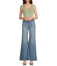 A Loves A Ribbed Knit Scoop Neck Sleeveless Tank