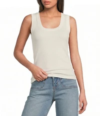 A Loves A Ribbed Knit Scoop Neck Sleeveless Tank