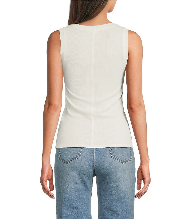 A Loves A Ribbed Knit Scoop Neck Sleeveless Tank