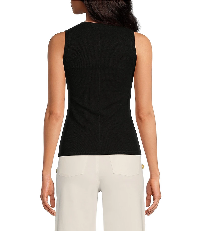 A Loves A Ribbed Knit Scoop Neck Sleeveless Tank