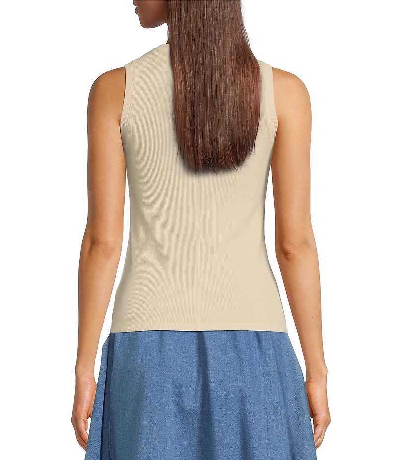 A Loves A Ribbed Knit Scoop Neck Sleeveless Tank