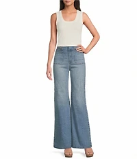 A Loves A Ribbed Knit Scoop Neck Sleeveless Tank