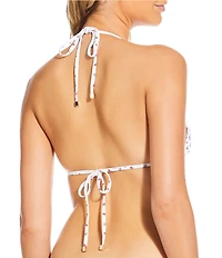 A Loves A Rosebud Embroidered Reversible Triangle Swim Top