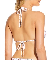 A Loves A Rosebud Embroidered Reversible Triangle Swim Top