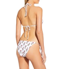 A Loves A Rosebud Embroidered Reversible Triangle Swim Top