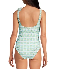 A Loves A Seaside Reversible Square Neck Tie Shoulder Bandeau One Piece Swimsuit