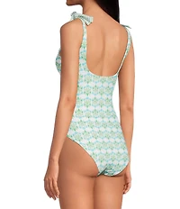 A Loves A Seaside Reversible Square Neck Tie Shoulder Bandeau One Piece Swimsuit