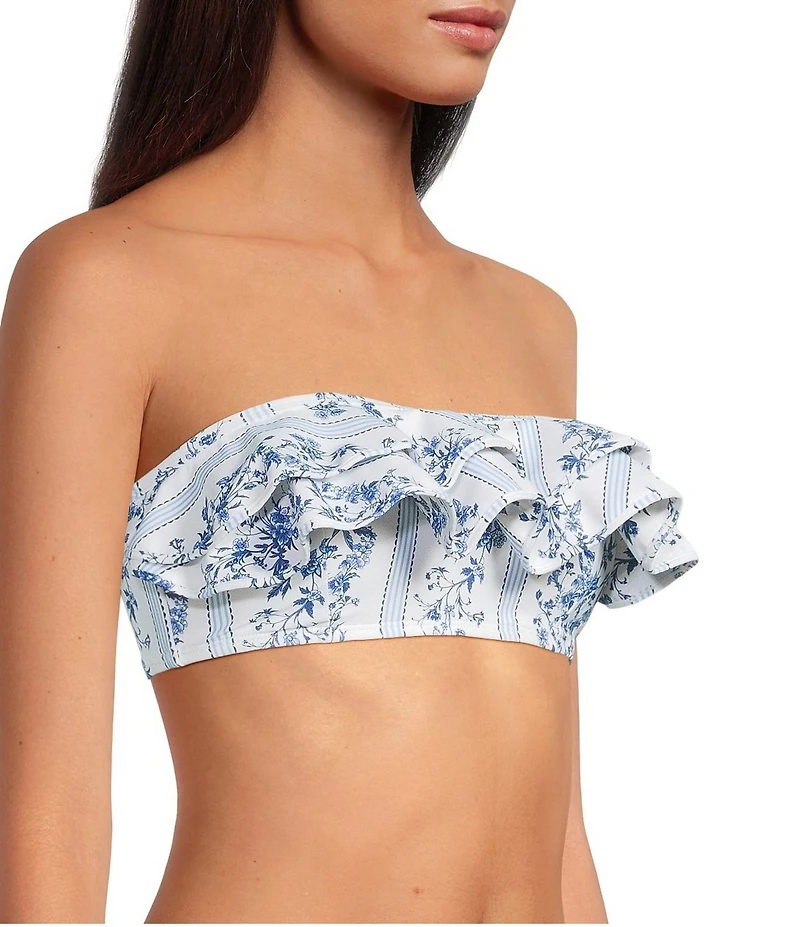 A Loves A Skies The Limit Bonded Ruffle Bandeau Swim Top