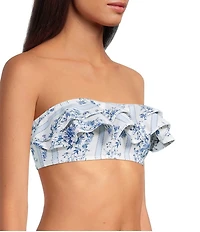 A Loves A Skies The Limit Bonded Ruffle Bandeau Swim Top