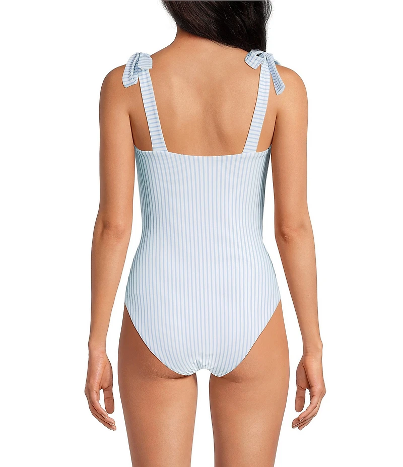 A Loves A Skies The Limit Reversible Border Print Tie Shoulder One Piece Swimsuit
