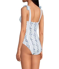 A Loves A Skies The Limit Reversible Border Print Tie Shoulder One Piece Swimsuit