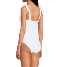 A Loves A Skies The Limit Reversible Border Print Tie Shoulder One Piece Swimsuit