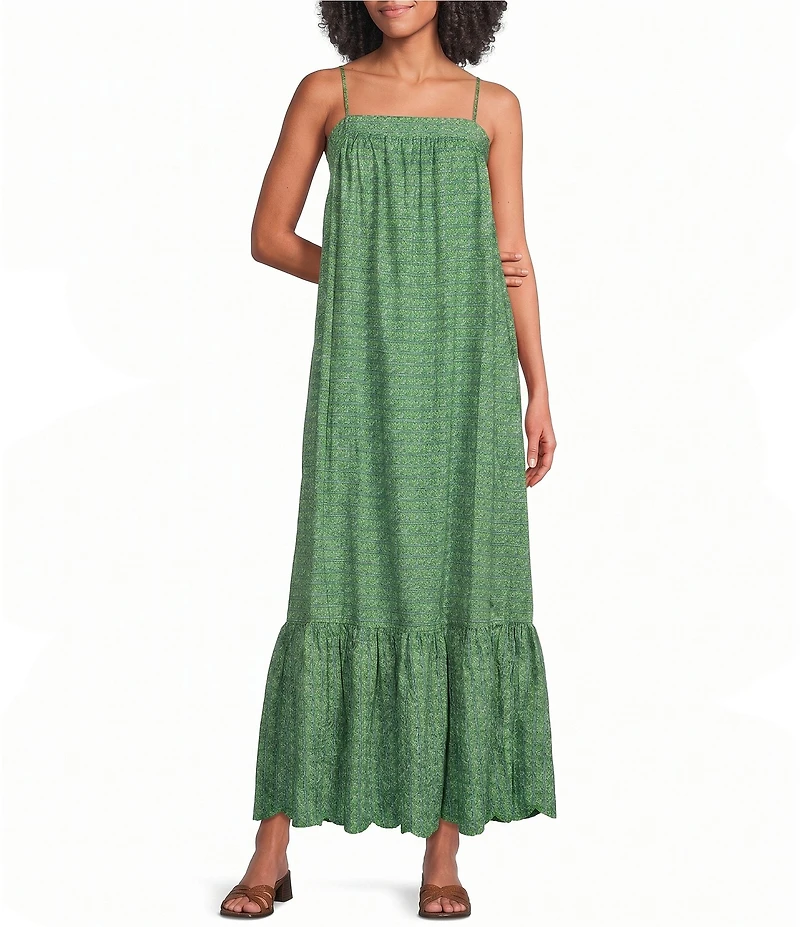 A Loves A Square Neck Sleeveless Cotton Maxi Dress