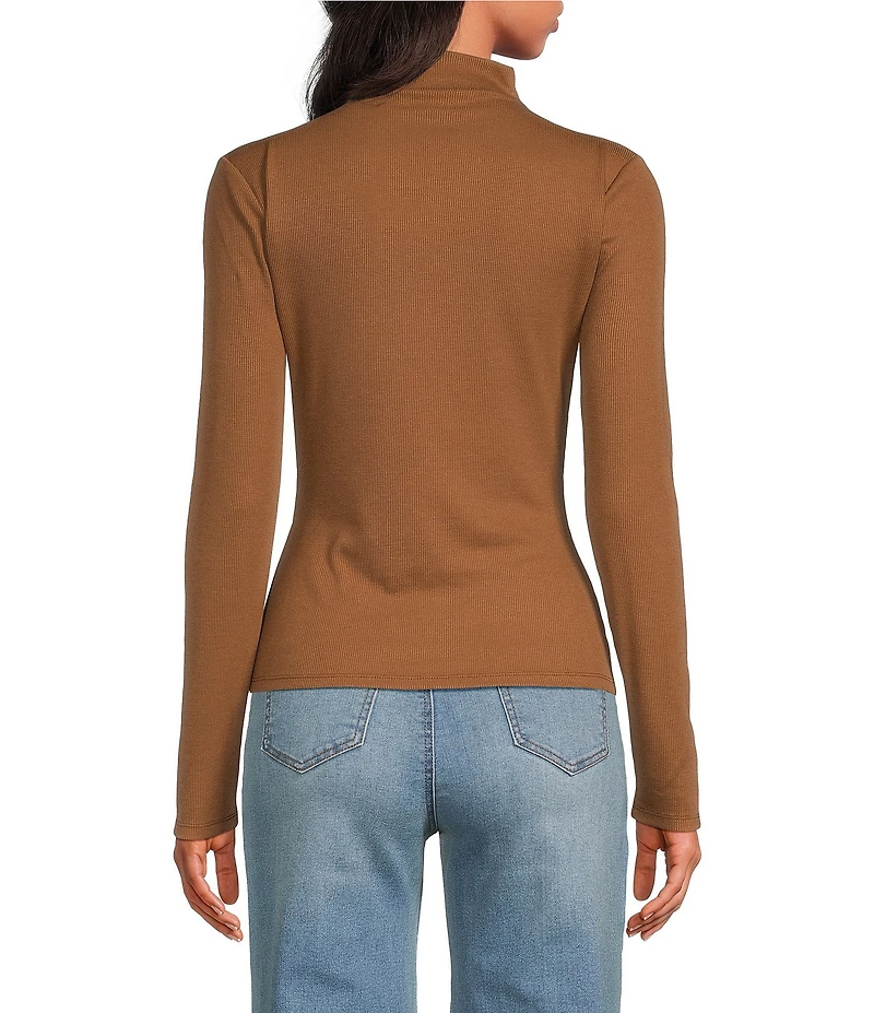 A Loves A Stretch Knit Turtleneck Long Sleeve Tee