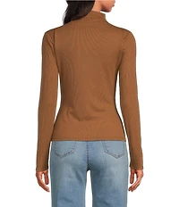 A Loves A Stretch Knit Turtleneck Long Sleeve Tee