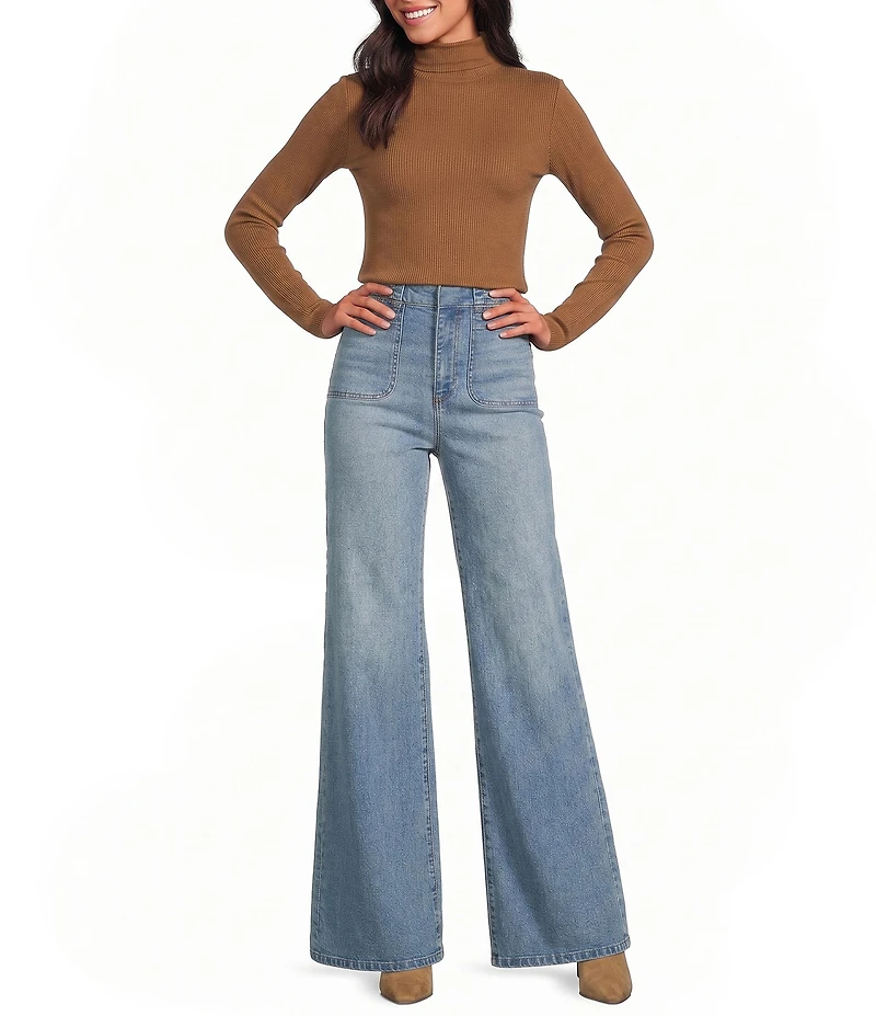A Loves A Stretch Knit Turtleneck Long Sleeve Tee