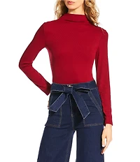 A Loves A Stretch Knit Turtleneck Long Sleeve Tee