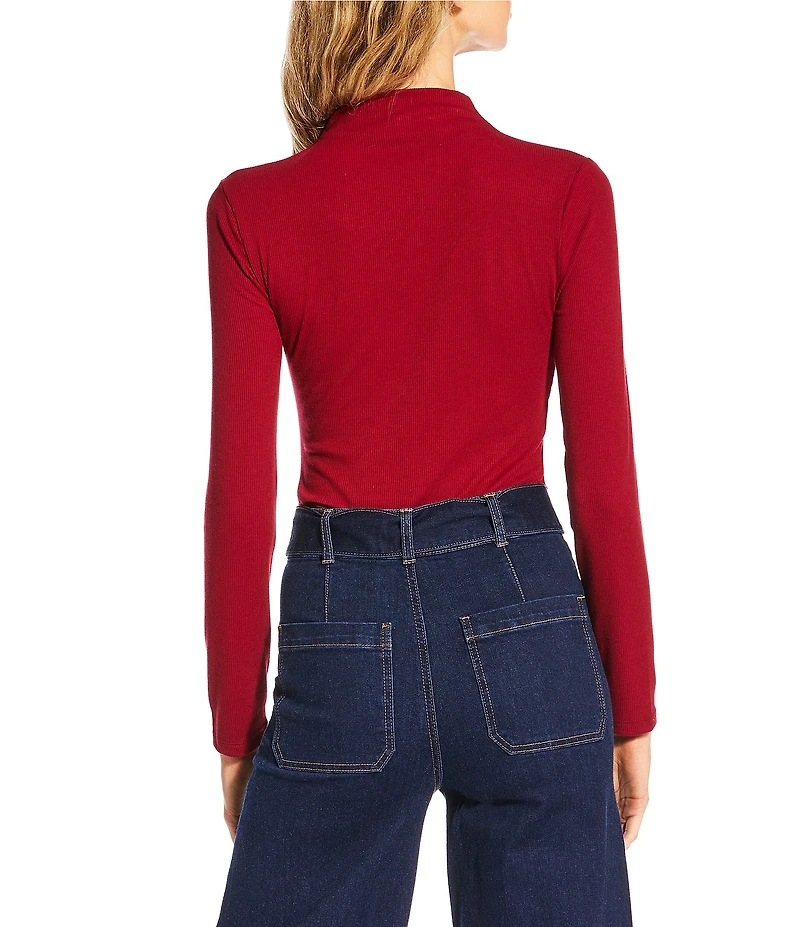 A Loves A Stretch Knit Turtleneck Long Sleeve Tee