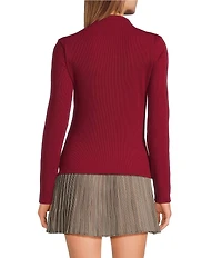 A Loves A Stretch Knit Turtleneck Long Sleeve Tee