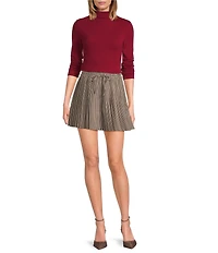 A Loves A Stretch Knit Turtleneck Long Sleeve Tee