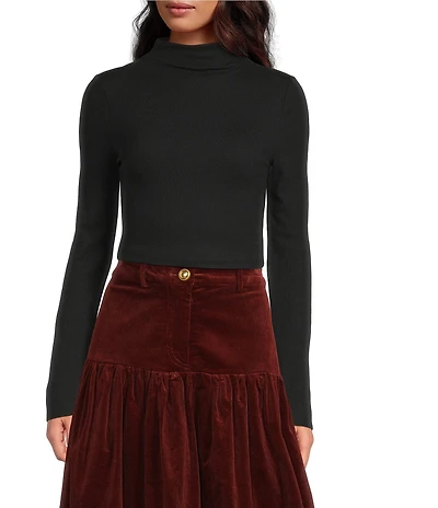 A Loves A Stretch Knit Turtleneck Long Sleeve Tee
