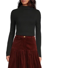 A Loves A Stretch Knit Turtleneck Long Sleeve Tee
