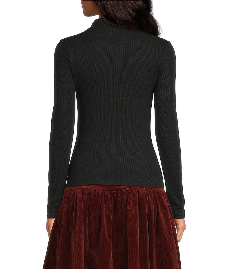 A Loves A Stretch Knit Turtleneck Long Sleeve Tee