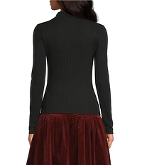 A Loves A Stretch Knit Turtleneck Long Sleeve Tee