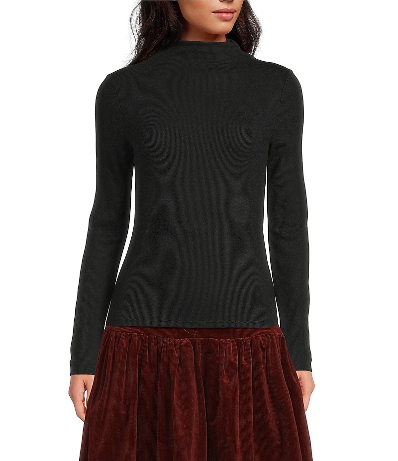 A Loves A Stretch Knit Turtleneck Long Sleeve Tee