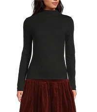 A Loves A Stretch Knit Turtleneck Long Sleeve Tee